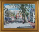 Paul Arsenault, Center Street Nantucket, Oil on Canvas
