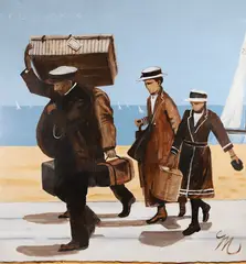 Going Ashore 1907 by Molly Dee, 1907, Oil on Canvas, offered Apr 2024