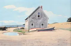 View of Washington Street Extension by John Austin, Tempera on Board, offered Apr 2024