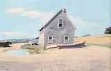John Austin, View of Washington Street Extension, Tempera on Board