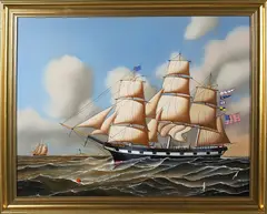 Jerome Howes, American Clipper Clara Wheeler, Oil on Masonite