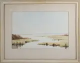 Nantucket Marsh by Doris and Richard Beer, Watercolor on Paper, offered Apr 2024