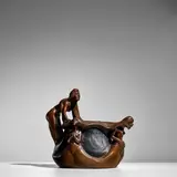 Richard Luksch, 'Witches' Centerpiece Bowl, patinated bronze, iron liner