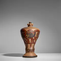 Lauritz Adolf Hjorth, Vase and Cover, glazed stoneware, stamped 'LHJORTH BORNHOLM 26'
