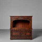 Russian Arts and Crafts, Cabinet, walnut and wrought iron