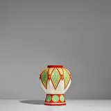 Vase by Thure Oberg and Johan Jacob Ahrenberg, for Arabia, glazed earthenware, black printed factory mark 'Made in Finland Arabia, sold Sep 2025