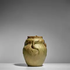 Edmond Lachenal, Three-Handled Vase, glazed stoneware, painted mark 'LACHENAL G