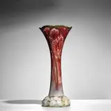 Monumental Vase by Raoul Lachenal, glazed stoneware, molded and glazed with floral motifs, painted mark 'RAOUL LACHENAL ORiginAL', offered Sep 2025