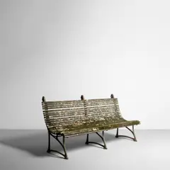 Hector Guimard, Three-Seater Bench, for Fonderies de Saint Dizier, cast iron, beech