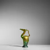 Zsolnay Pecs, Pitcher, eosin glazed earthenware, printed stencil mark 'ZSOLNAY PECS,' paper label '5560/i KORONA 60590' and '1'