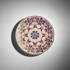 Emanuel Josef Margold, 'Garden of Good Fortune' Charger, for Ernst Wahliss, glazed earthenware, printed mark 'SERAPIS WAHLISS', gilt marks 'F