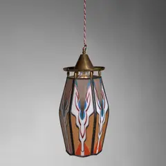 Dutch Modern, Tuschinski-Style Ceiling Light, painted opaque white glass, brass