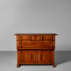 Herman Devries, Sideboard, for Cushman Colonial Creation, carved maple, metal label 'THIS IS A CUSHMAN COLONIAL CREATION NO