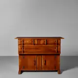 Herman Devries, Sideboard, for Cushman Colonial Creation, carved maple, metal label 'THIS IS A CUSHMAN COLONIAL CREATION NO