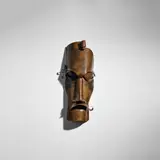 Siem van den Hoonaard, Wall Mask, handcut and bent patinated copper