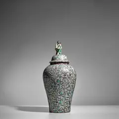 Max Laeuger, 'Flora Enthroned' Vase and Cover, glazed stoneware, glaze mark 'ML No