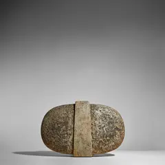 Vase by Gerald Weigel, stoneware, incised 'Ge' and '1', paper label 'GERALD WEIGEL Hadergasse 7 D-6509 GABSHEIM', sold Sep 2025