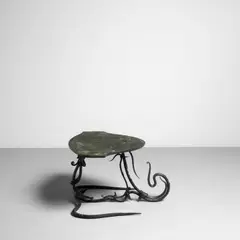 John Haley III, Coffee Table, wrought iron, painted wood, ink mark to metal 'C 2006 HALEY'