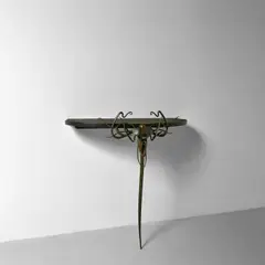 John Haley III, 'Kreature Shelf 10', wrought and cold-painted iron, painted wood, metal stamped 'JH3 13'