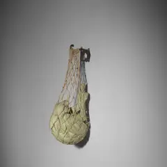 Beth Cavener Stichter, 'Netted Hare', stained cast porcelain in an edition of 12, hemp, bronze