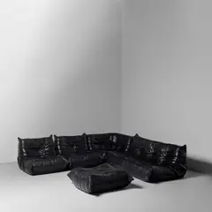 Michel Ducaroy, Five Element Togo Sofa, for Ligne Roset, leather upholstery