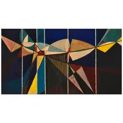José Ramon Fundora, Cuerpo aéro en espacio dividido, oil on board