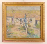 House in Spring Landscape by August Francois Pierre Gay, oil on canvas, offered Oct 2024
