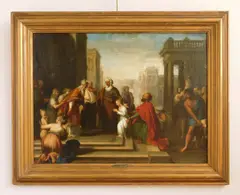 Untitled by Jacques Stella, oil on canvas laid on board, sold Oct 2024