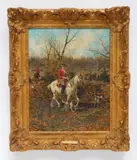 Alfred Wierusz-Kowalski, The Hunt, oil on board