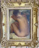 Grigory Gluckmann, Seated Nude from Behind, oil on board