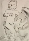 Max Pechstein, Mutter und Kind, etching, 1927