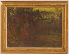 John Joseph Enneking, Fall Landscape at Twilight, oil on canvas