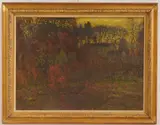 John Joseph Enneking, Fall Landscape at Twilight, oil on canvas
