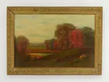 Fall Landscape oil on canvas by Jasper Francis Cropsey, oil, sold Oct 2024