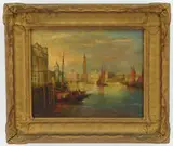 Thomas Sydney Moran, Venetian Scene, oil on canvas