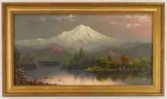 Mount Hood, Sunset by Eliza Barchus, oil on canvas, sold Oct 2024