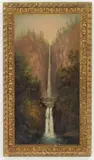 Eliza Barchus, Multnomah Falls, Columbia River, oil on panel