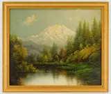 Eliza Barchus, Mount Rainier at Noonday, oil on panel