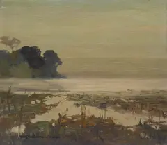 Roy Martell Mason, Morning Mists, oil on canvas, singed Roy M. Mason A. N. A. lower left