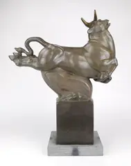 Donald De Lue, Jupiter as a Bull, bronze sculpture, 1931 (cast in 1986), singed De Lue