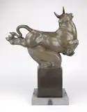 Donald De Lue, Jupiter as a Bull, bronze sculpture, 1931 (cast in 1986), singed De Lue