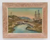 Gyula Zilzer, Santa Barbara, Oil Rigs oil on canvas, board, 1945
