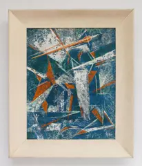 Ida B. Carmichael, Kalevala Theme- Ukko Struck Fire, oil on canvas board