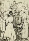 Peggy Bacon, Auction, drypoint, 1925