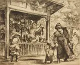 Cecil Bell, Merry-Go- Round, etching, ca. 1940