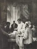George Bellows, Base Hospital, lithograph, 1918, estate