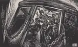 Letterio Calapai, 8:30 A. M. Express wood, engraving, 1943