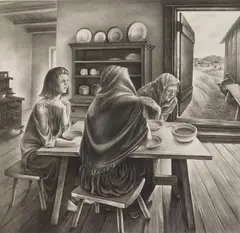 Give Us This Day by John S. DeMartelly, lithograph, 1937, sold Oct 2024