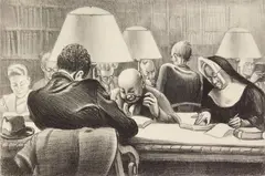 Mabel Dwight, Silence, lithograph, 1939