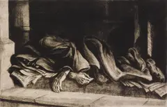 Isaac Friedlander, In The Dark, etching, 1935